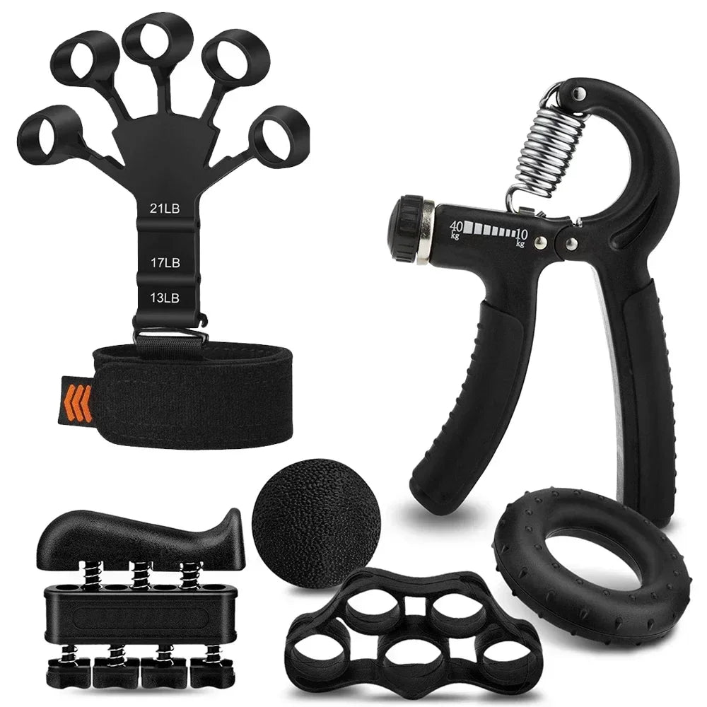 5-60Kg Adjustable Grip Strength Trainer with Finger Exerciser Hand Grip Strengthener for Muscle Building and Injury Recover