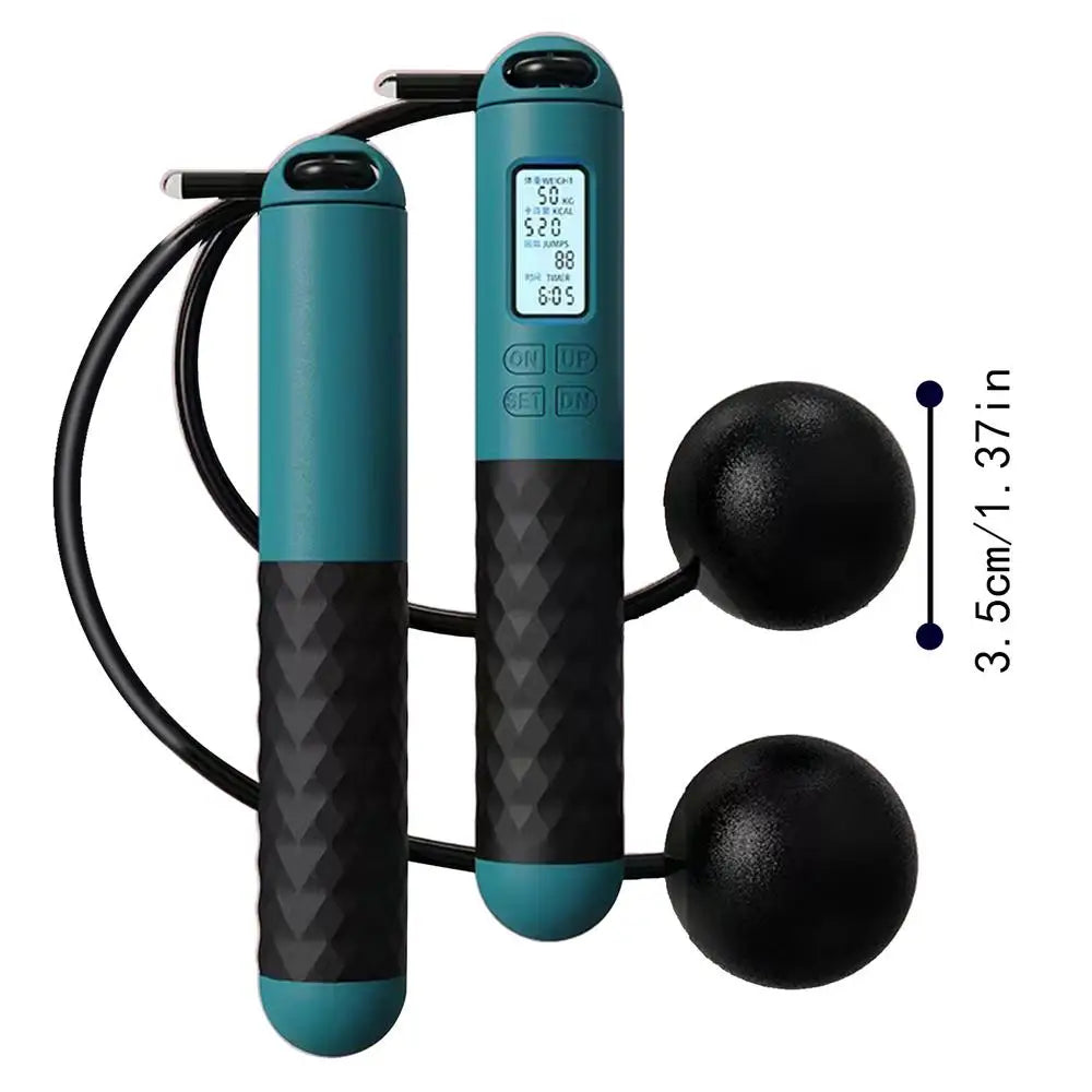 Cordless Weighted Jump Rope for Fitness Training Anti-Slip Smart Counting Jumping Rope Ropeless Skipping Rope with Counter