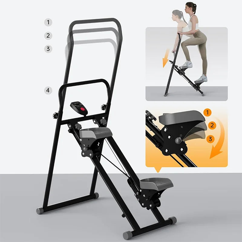 Stair Stepper for Home Gym, Vertical Stair Climber Machine for Full-Body Workout, Compact & Foldable Cardio Stepper with Adjusta